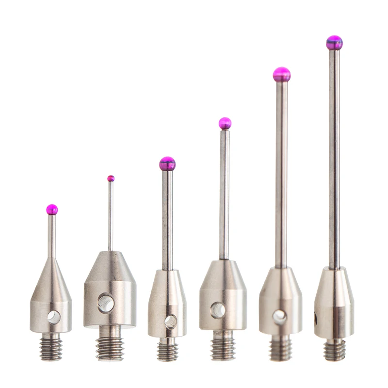 M4 threaded tungsten carbide rod with D3 ruby ​​tip, CNC machine tool probe. Suitable for Renishaw machines.