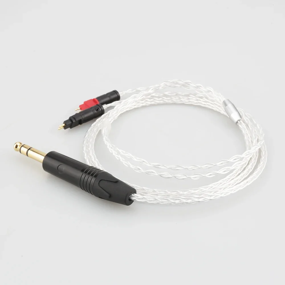 Audiocrast 819AG OCC 실버 도금 헤드폰 케이블 6.35mm HD650/HD565/HD580/HD600/HD660S/HD25용 헤드폰 케이블 업그레이드