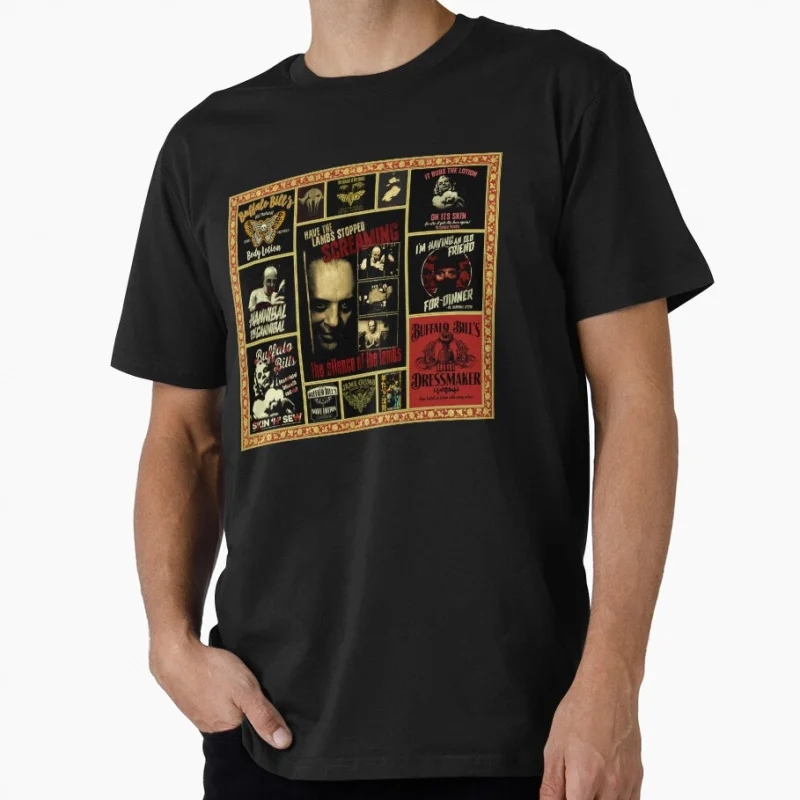

Silence of the lambs 1216 Horror movie Hannibal Scary Halloween Gift t shirt for men 100% cotton print Tee All size tops S-6XL