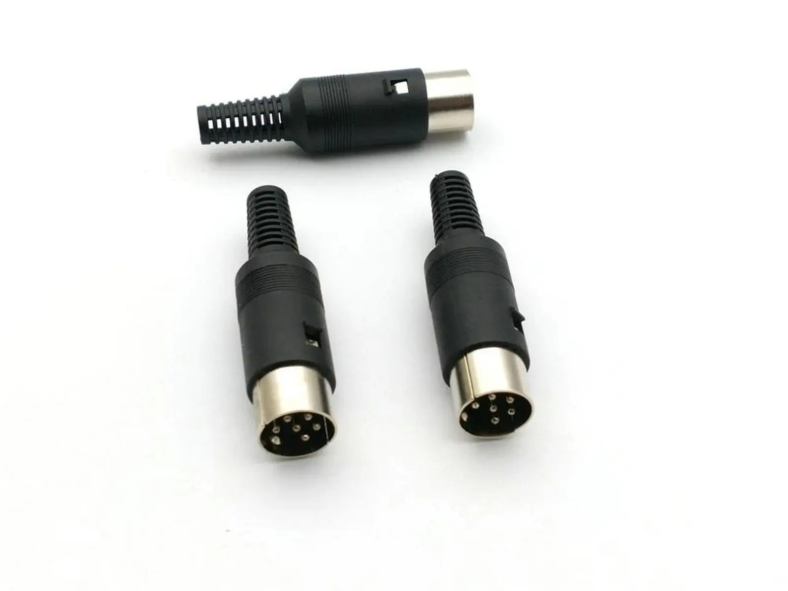 Imagem -02 - Conector Macho com Adaptador de Cabo de Plástico Pinos Din 100 Peças