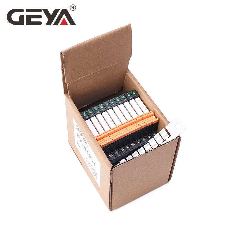 5PCS 10PCS GEYA Din Rail Slim Relay Module HF-41F Integrated PCB Mount Power Relay 12V 24V 48V 110V 230V with Relay Socket 6.2mm