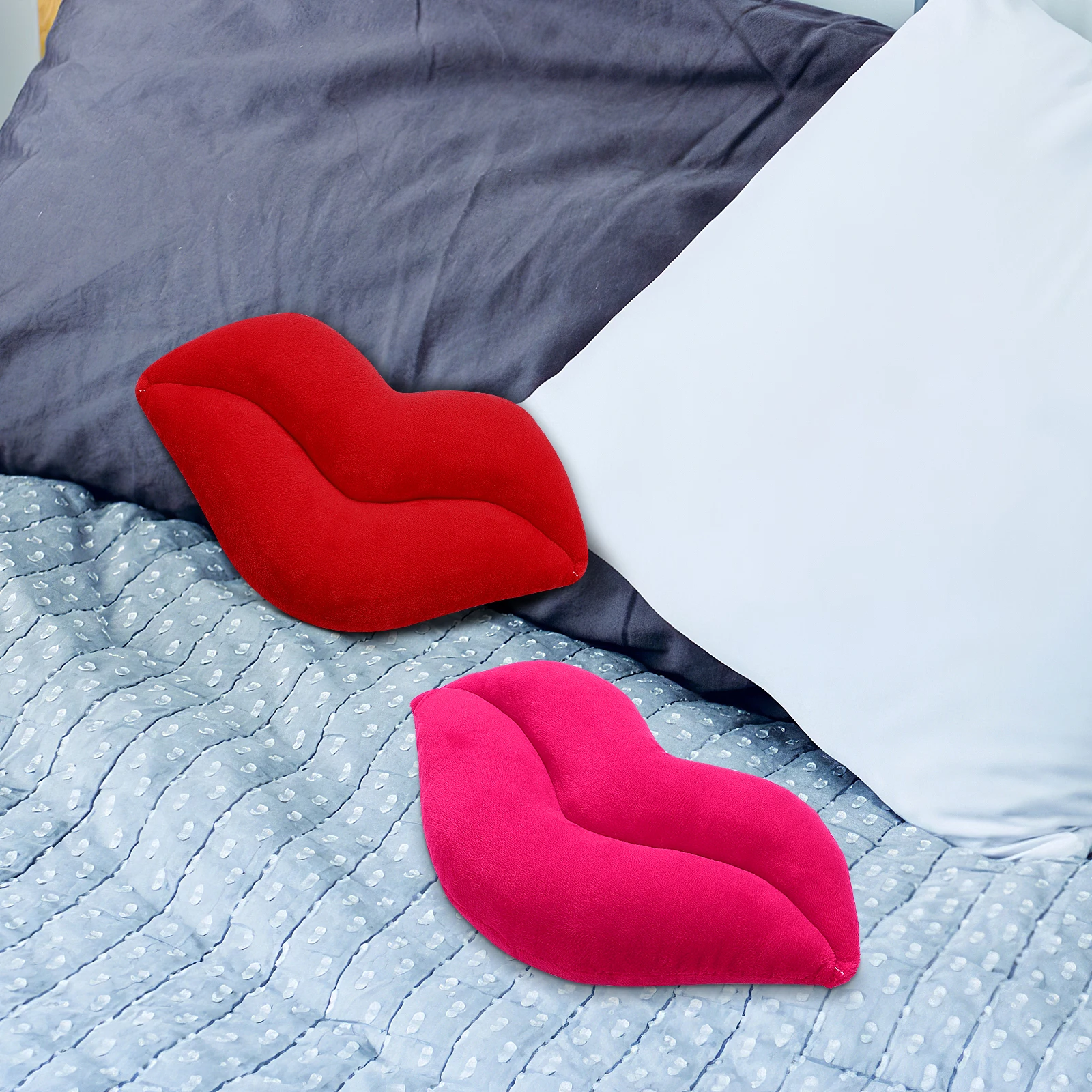 

2pcs Lips Decorative for Couch Soft Throw Pillow Bedroom Sofa Throw Pillow Cushions Shaped PP Cotton
