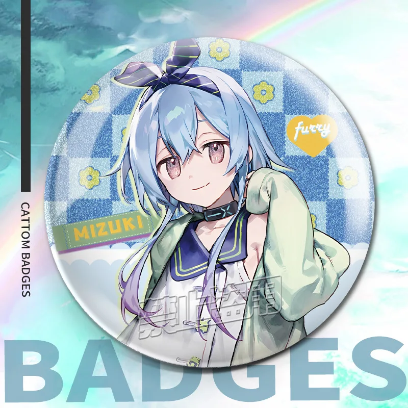 Arknights Metal Badge Amiya Mizuki Yu Eyjafjalla Round Tin Button Brooch Anime Game Backpack Decoration Fan Collectible Gift