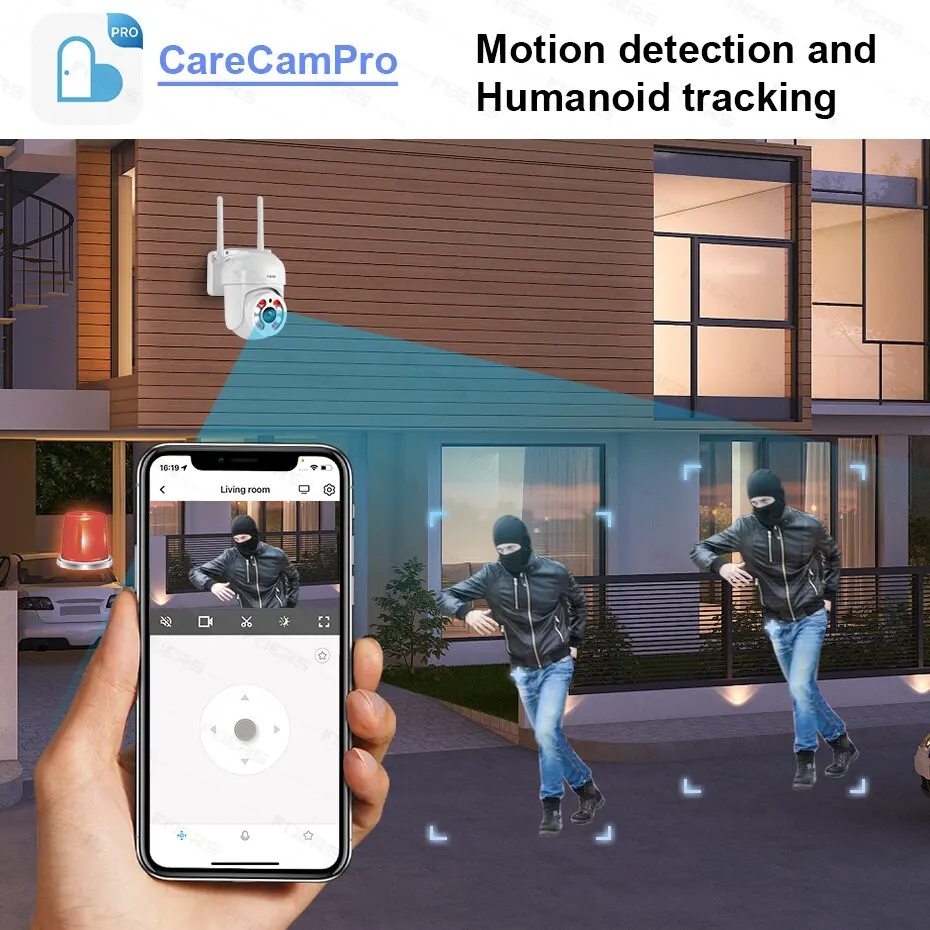 FUERS 3MP 5MP WIFI IP Camera PTZ Control Outdoor Two Way Audio Human Detection Auto Tracking H.265 CCTV Security Camera