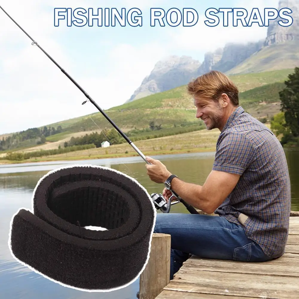 Fishing Rod Tie Holder Strap Belt Tackle Elastic Wrap Fishing Band Pole Holder Fastener Ties Outdoor Fish Tool Accessories