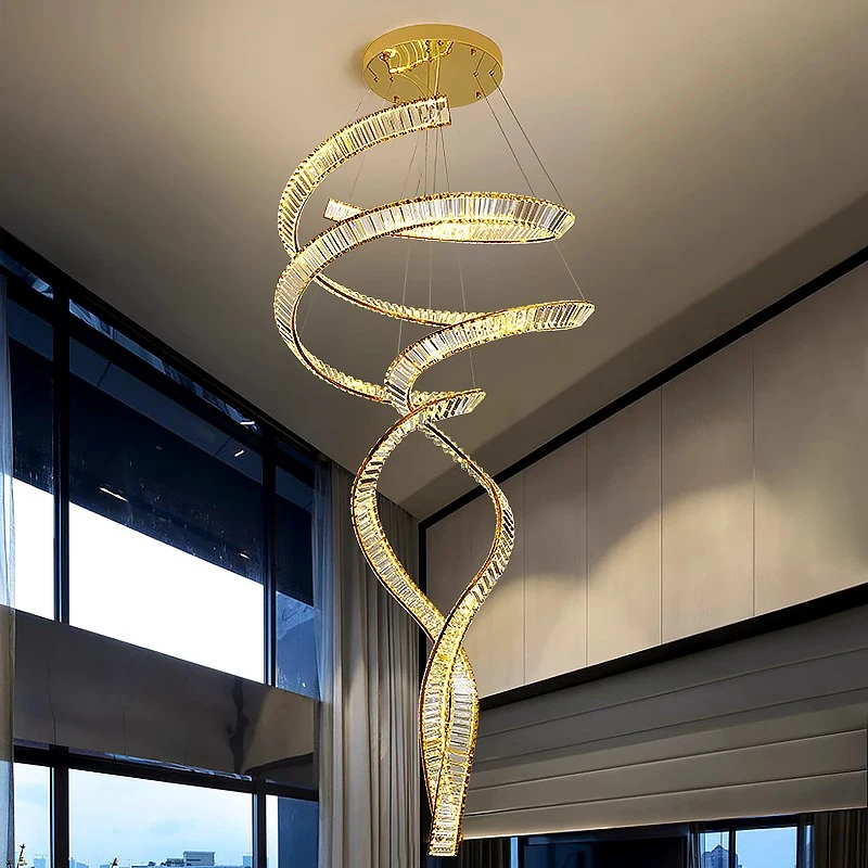 Modern home decoration crystal chandelier, stair Pendant lamp, living room Pendant lights, interior lighting