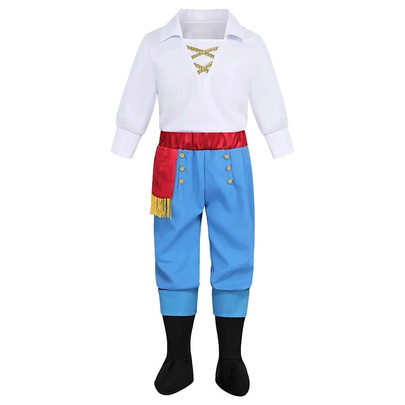 2024 Neuankömmling Kinder Halloween Outfit Anzug das kleine Meerjungfrau Prinz Eric Boy Kostüm