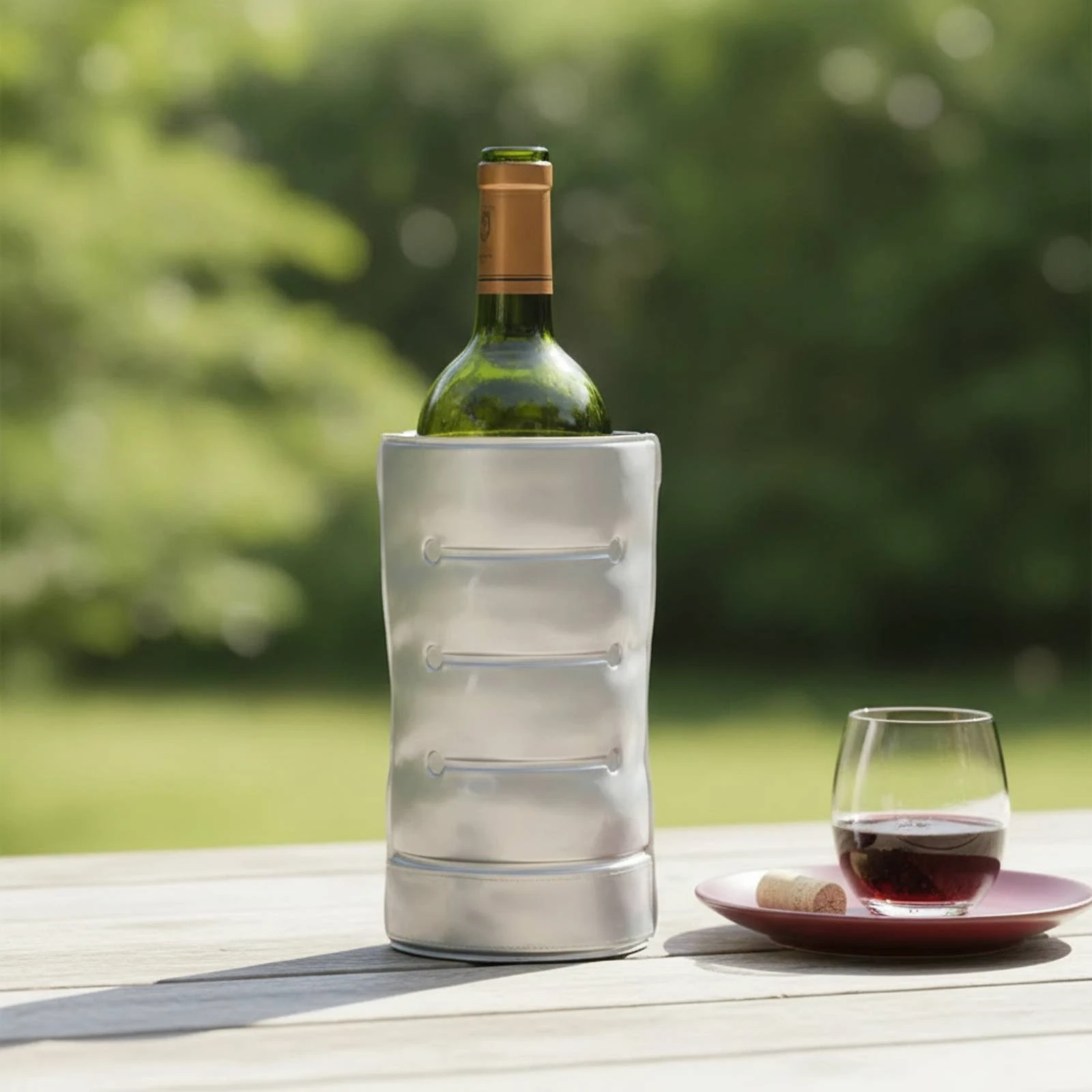Wine Bottle Cooling Sleeve Compact Wine Cooler Sleeve Bottle Cooling Wrap with Hook-and-Loop Fastener Space-Saving Long-Lasting