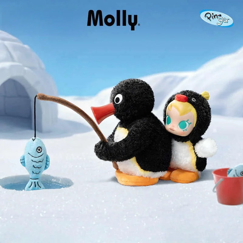 

2025 Original Baby Molly X Pingu Happy Fishing Series Blind Box Mystery Box Molly Collect Figurine Model Toy Girl Birthday Gifts