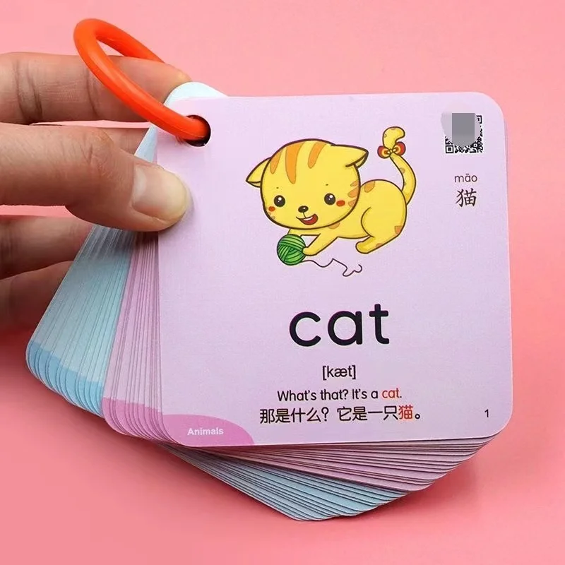 600 Words 20 Categories Cognition Learning Card Animal Shape Color Montessori Educational Chinese English Books for Kids