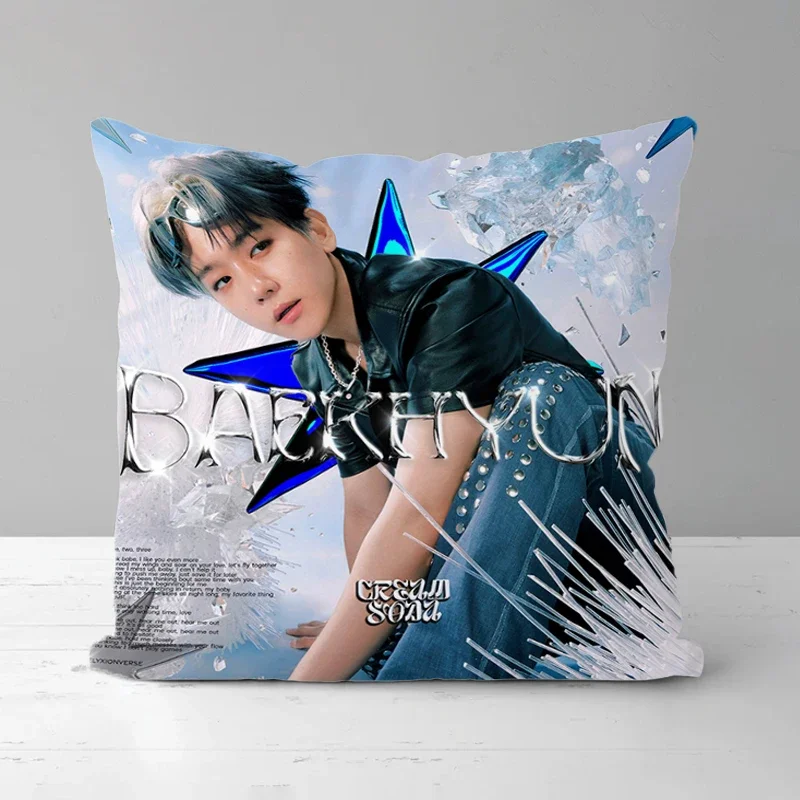 

BAEKHYUN Kpop EXO Pillow Cover Decorative Sofa Cushions Duplex Printing Cushion Covers Pillows Decor Home Short Plush Pillowcase