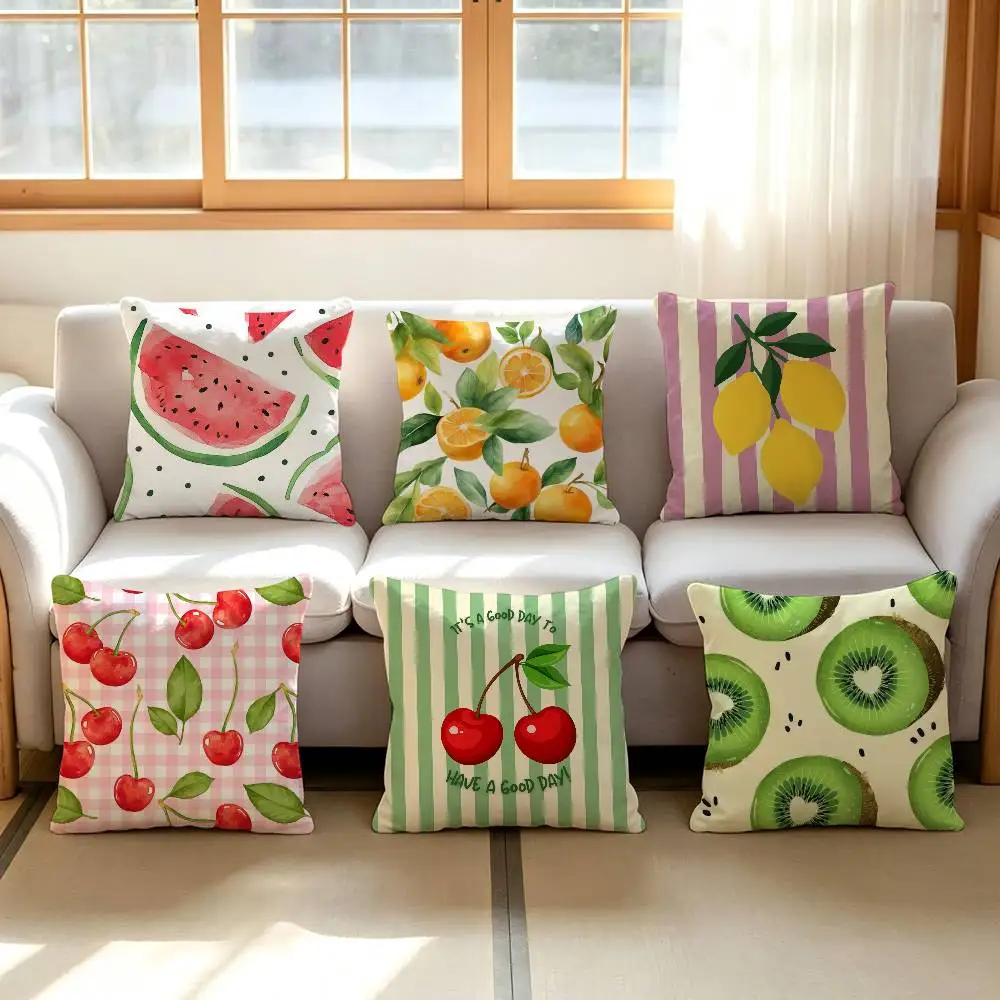 Fruit Strawberry Watermelon Print Cushion Cover Pillowcase Upholstery pillows for sofa Throw Pillow Home Decor Pillowcas