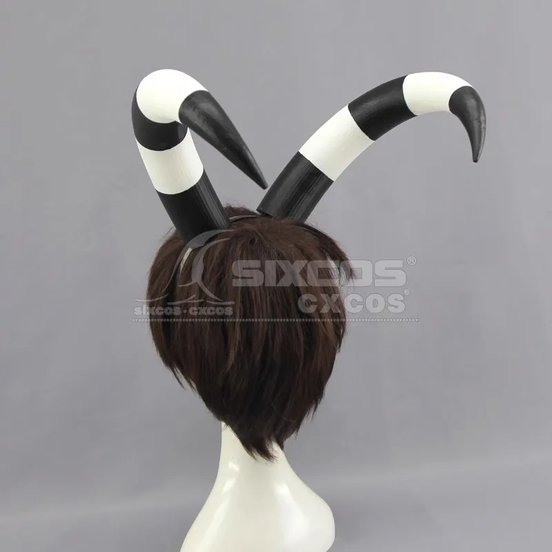 Helluva Cosplay Boss Blitzo Cosplay Blitzo Prop 22cm Balck White Horns Bend Blitzo Horns Women Men Halloween Cosplay Prop