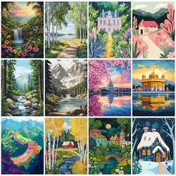 GATYZTORY-Paint By Adult Numbers,Simple hand drawn oil painting scenery,Handicraft Handiwork Art,Drawing On Canvas,Color Markers