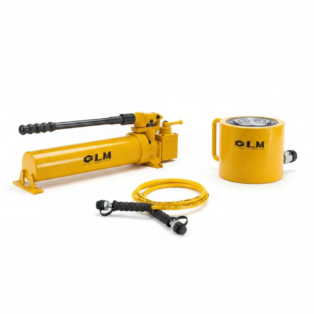 Industrial Grade RCS10-38 Complete Set 10 Tons Low Height Alloy Steel Hydraulic Cylinder And Hand Pump Lifting Tool 700 Bar