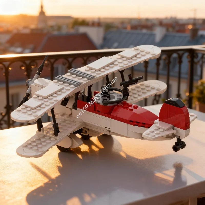 

253pcs MOC Mod Fighter Plane Attack Stampe SV 4 Model Toy Building Blocks Architecture Assemble DIY Brick Christmas Gifts Kids