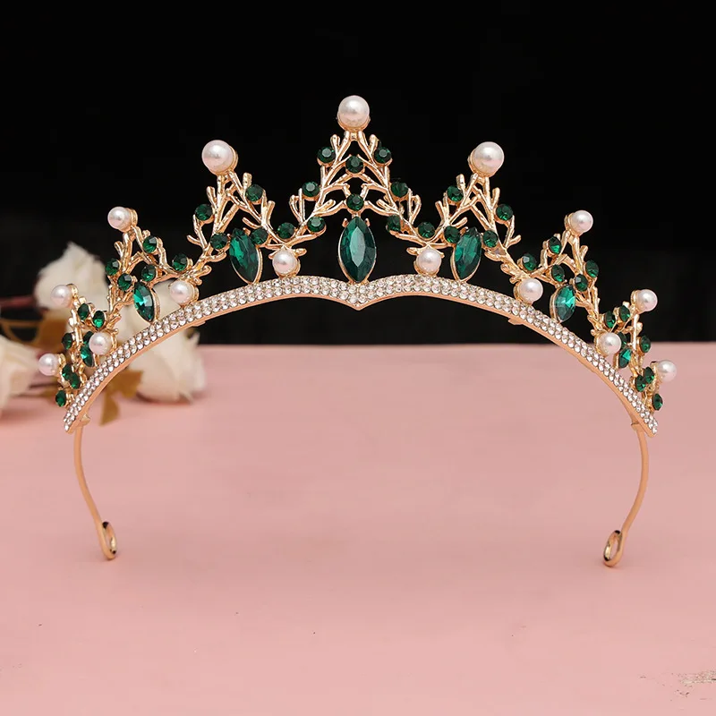 1pc new bridal crown gold fashion tree branch shape pearl crown wedding headdress crown