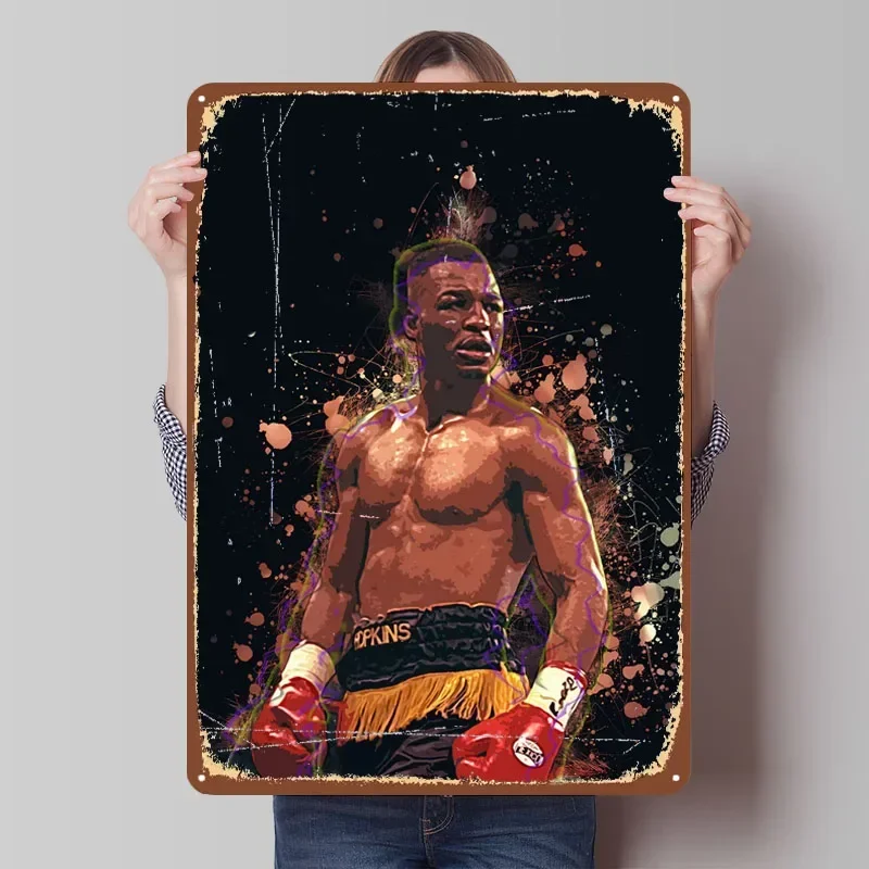 

Bernard Hopkins Poster Boxing Tinplate Sign Decoration Living Room Decor Men Customizable Metal Signs for Wall Art Decoration