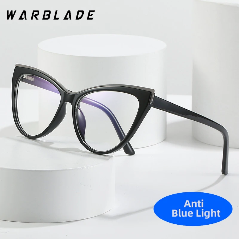 

New TR90 Splicing And Clashing Colour Cat Eye Flat Frame Glasses Anti-blue Light Glasses Frame Ins Trend Street Shooting Glasses