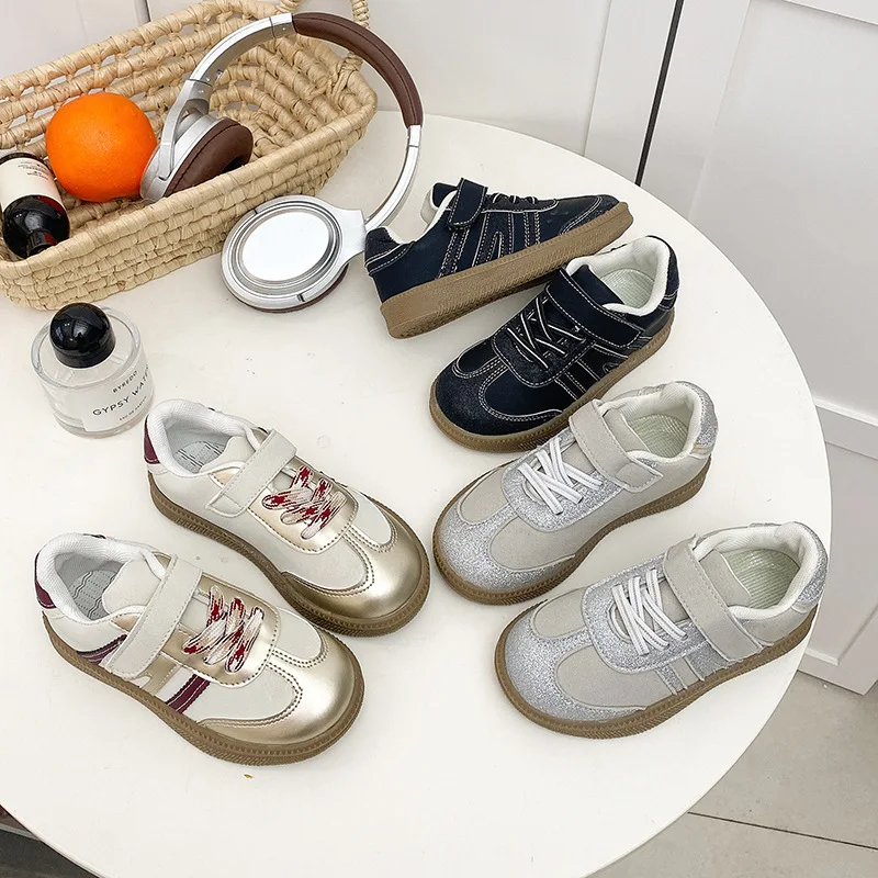 Spring New Children's Shoes Fashion Soft Sole Anti Slip Girls' Casual Sports Shoes Comfortable Student Running Shoes Sneakers