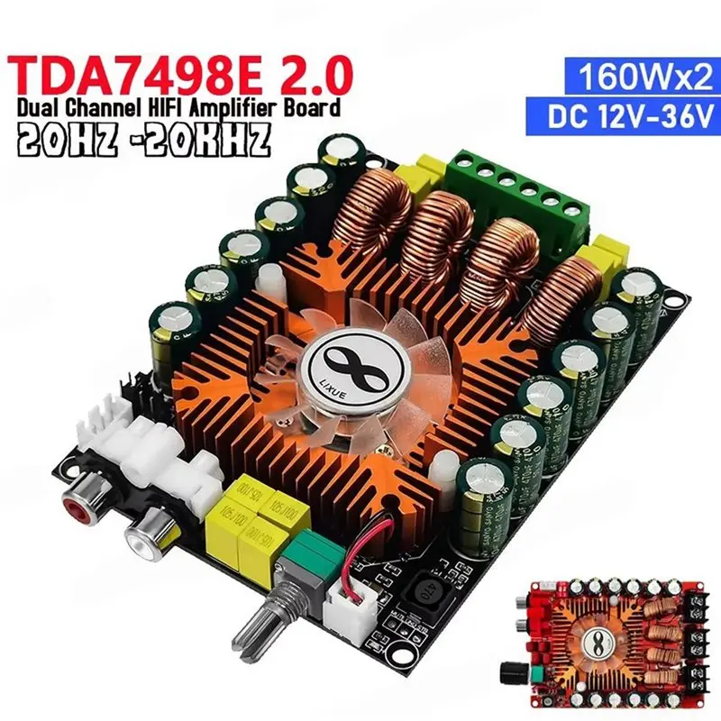 【PUBLICITY】2X TDA7498E 2.0 High Power Digital Power Amplifier Board 160Wx2 Stereo Amplifier Board Support BTL 220W With Cooling - view 3