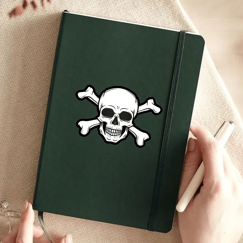 1PC Trendy Skull Crossbones Vinyl Decal - Eye-Catching Gothic Design for Vehicles Gadgets, Durable for Dark Style Enthusiasts
