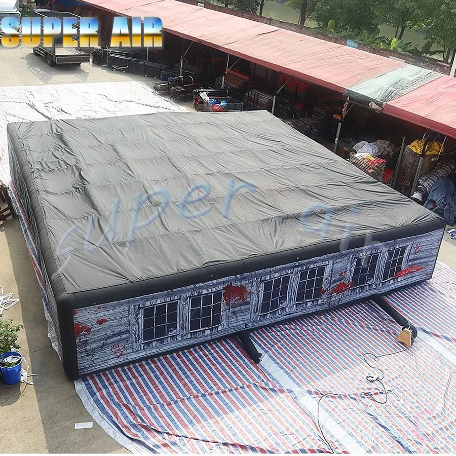 Hurtownia dmuchanych labiryntów na Halloween, idealnych na podwórko: dom duchów 10x10x2mH, dmuchany labirynt.