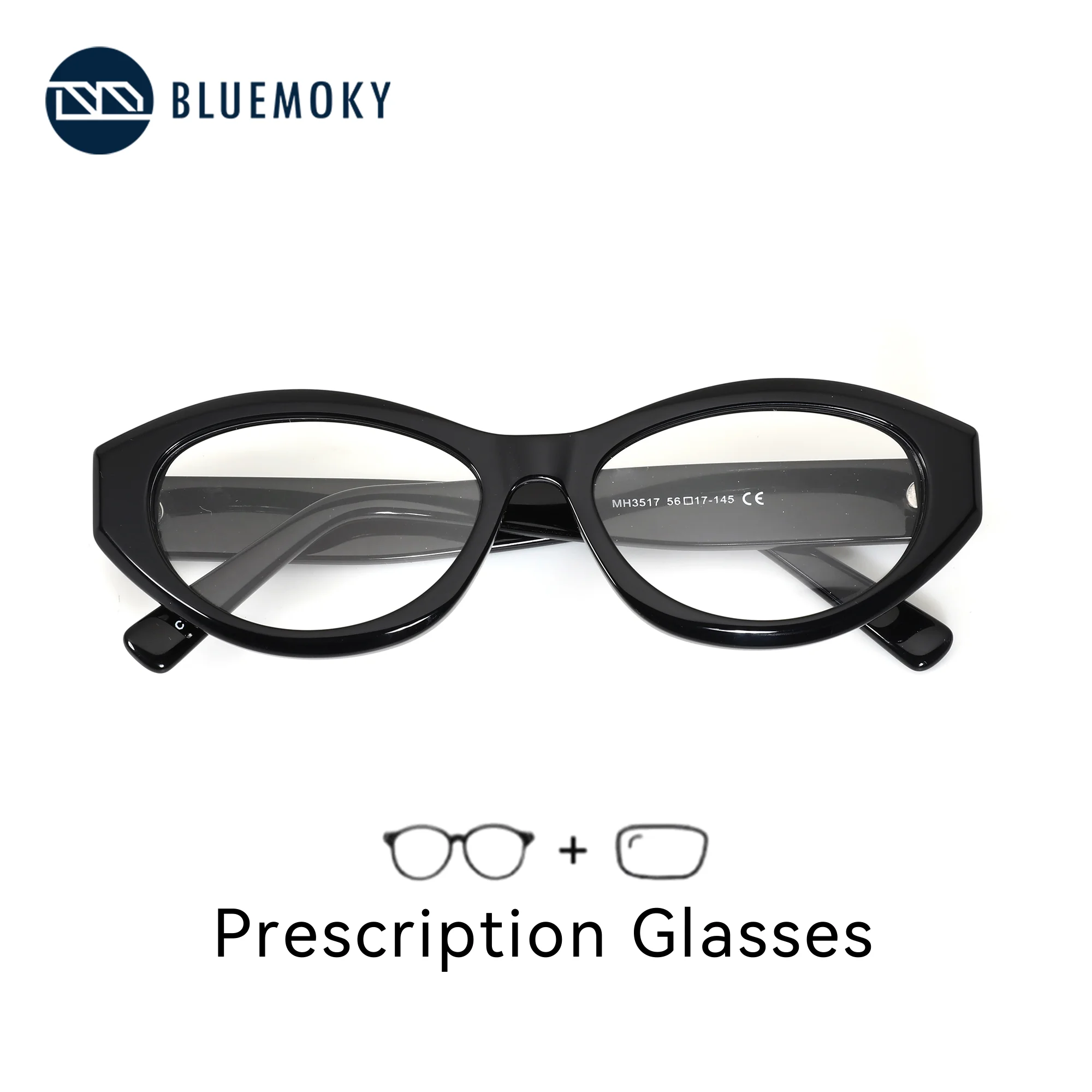BLUEMOKY M Size Acetate Butterfly Prescription Glasses for Women Photochromic Custom Eyeglasses Myopia Optical Lenses