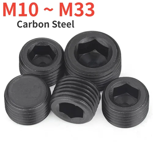 M10 M12 M14 M16 M18 ~ M33 Grado 12,9 Tornillo con cabeza hexagonal de acero al carbono galvanizado negro Tornillo con cabeza hexagonal estándar BSP