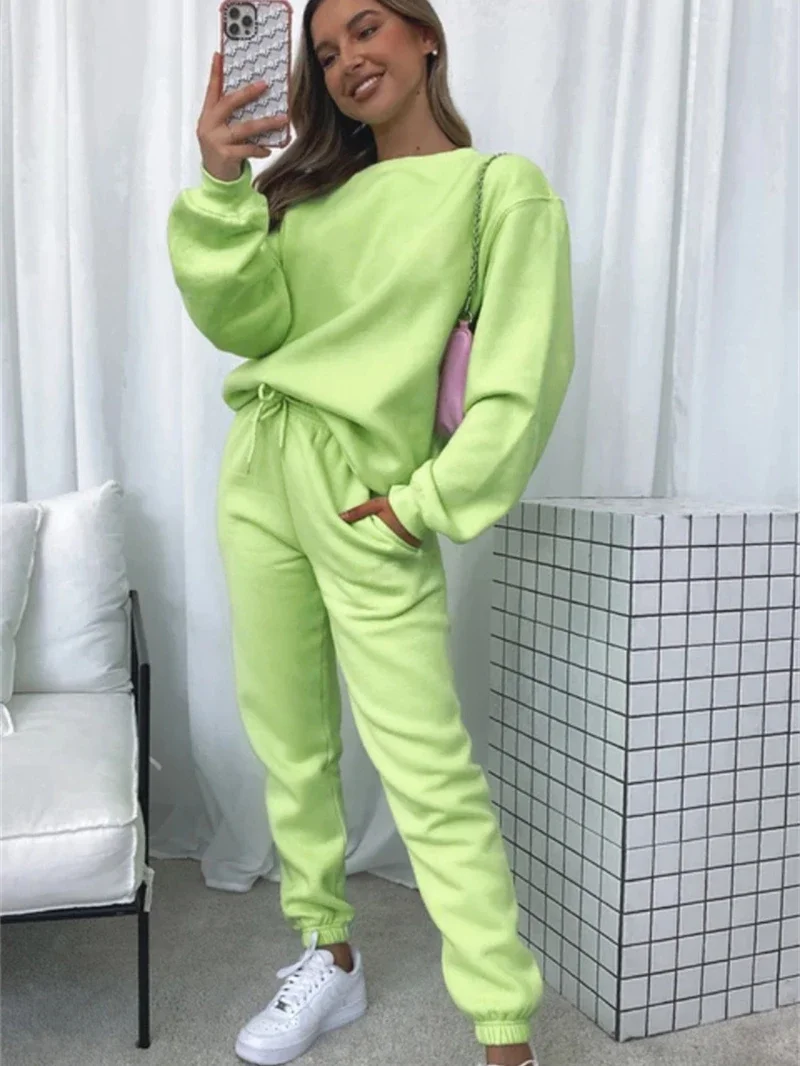 Streetwear 2 Piece Sets Women Outfit Autumn Clothes Women 2024 Pullover Sweatshirt Top and Pants Sets Casual Sweatsuit Woman Set