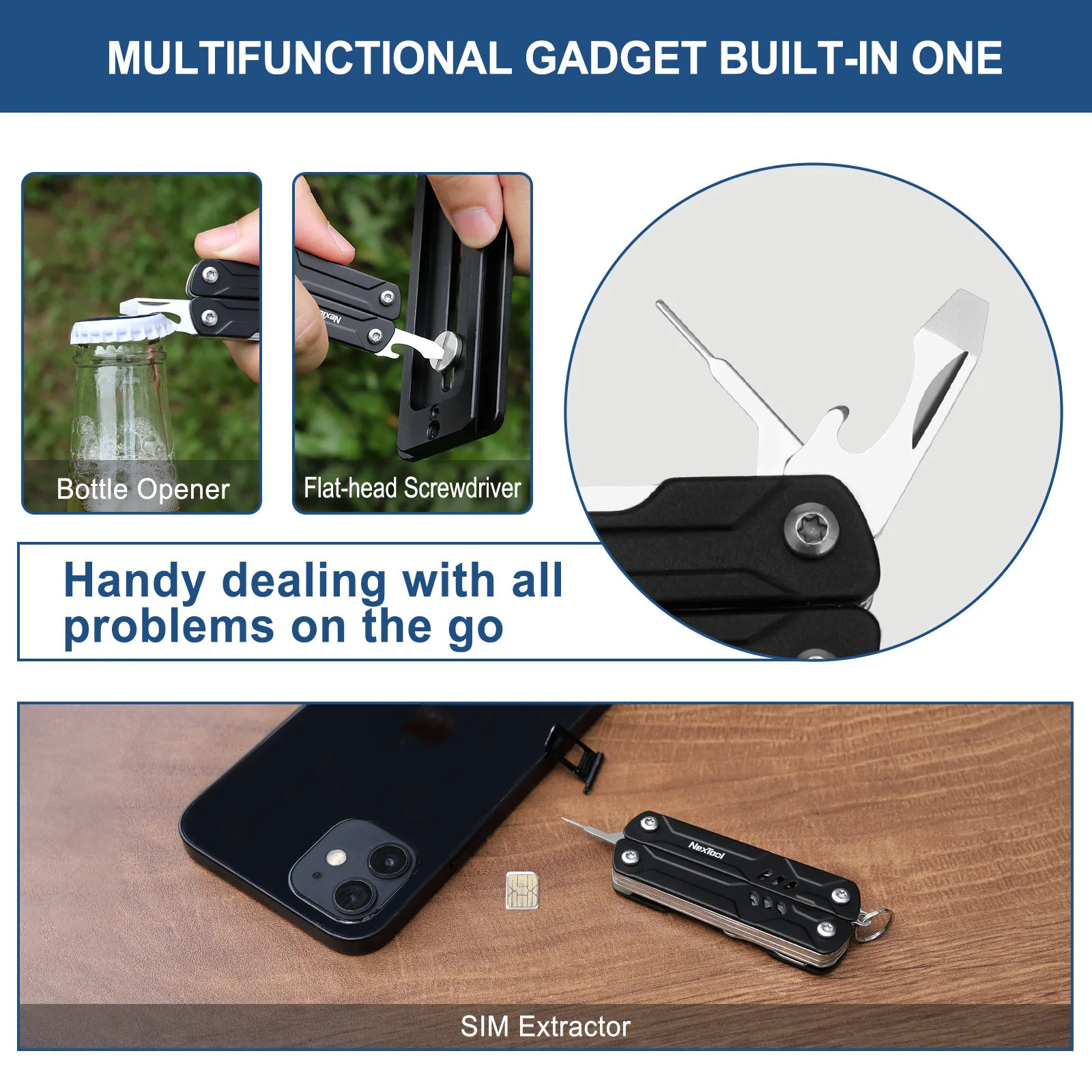 NexTool 10 In 1 Mini Sailor Pliers Lite Multi Tool Folding Scissors Screwdriver Portable EDC Outdoor Equipment Hand Tools