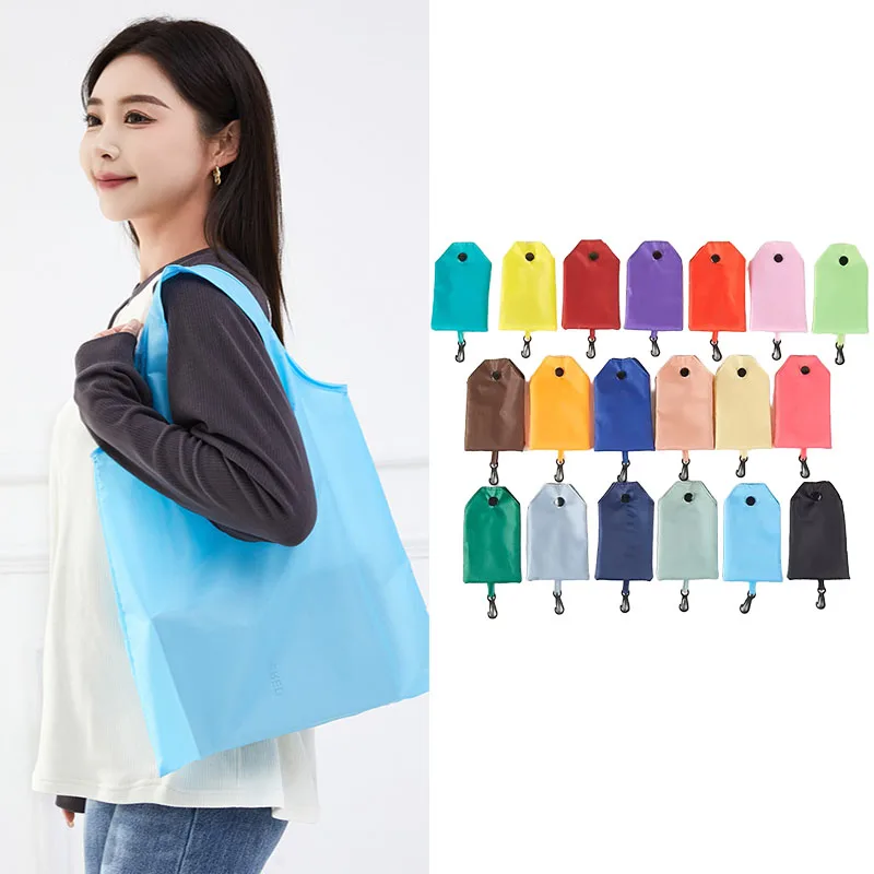 Portable Shoulder Handbag Polyester for Travel Grocery Case Women's outside Shopping Bag Eco-friendly Folding Reusable