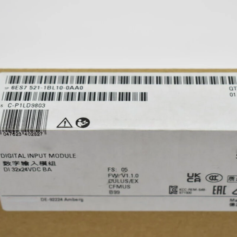 

New Fast Shipping S7-1500 Input Module, DI 32xDC 24V BA 6ES7 521-1BL10-0AA0 6ES7521-1BL10-0AA0, one-year warranty