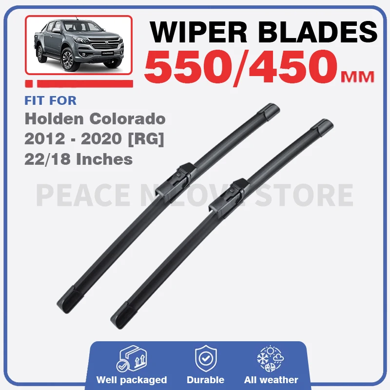 

For Holden Chevrolet Colorado RG 2012 - 2020 Front Wiper Blades Windscreen Window Windshield 22"18" Brushes Refills Accessories