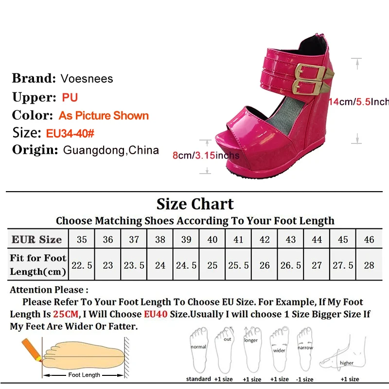 Street Performance High Heels 14CM Wedges Heel Summer Model Sandals For Women Europe and America Back Zip Cross-dressing Shoes