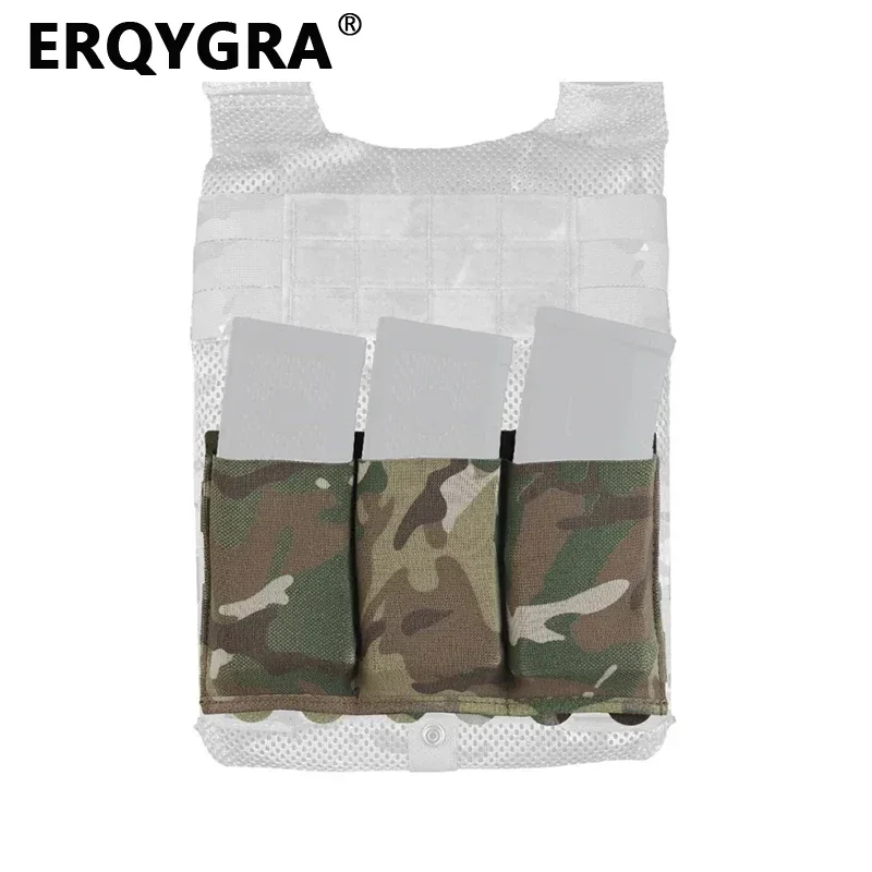 

ERQYGRA Tactical Triple Pouch 5.56/7.62mm Lightweight Elastic Mag Hunting CS Wargame Molle System Accessories Waist Bag Holster