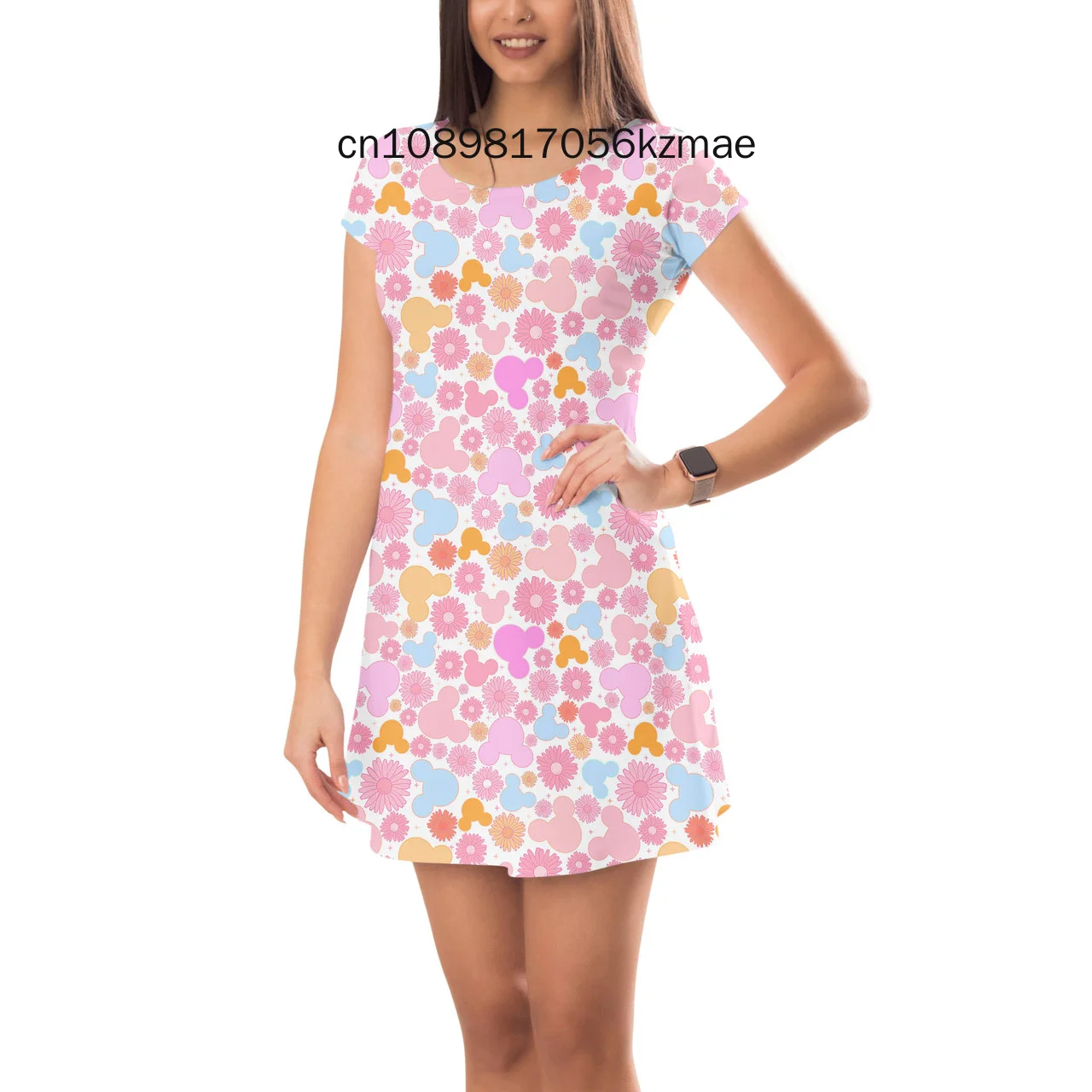 Abito da topo Hippie floreale abito da donna per le vacanze Hawaii Disney Minnie Mouse Dress abito da spiaggia estivo abito da festa Sexy