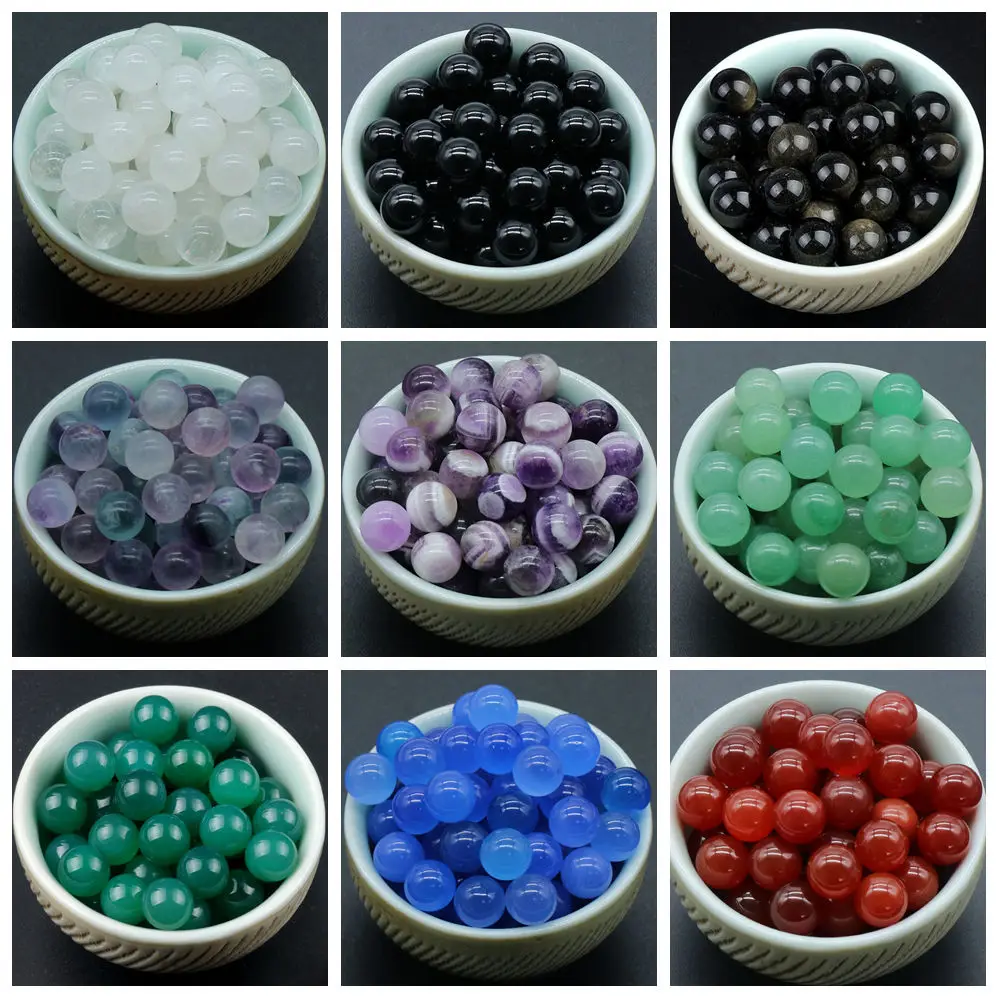 Wholesale Lots 8mm Mini Natural Stone Crystal Balls Beads Quartz Reiki Healing Globe Chakra Sphere Beads Gem Specimen Home Decor