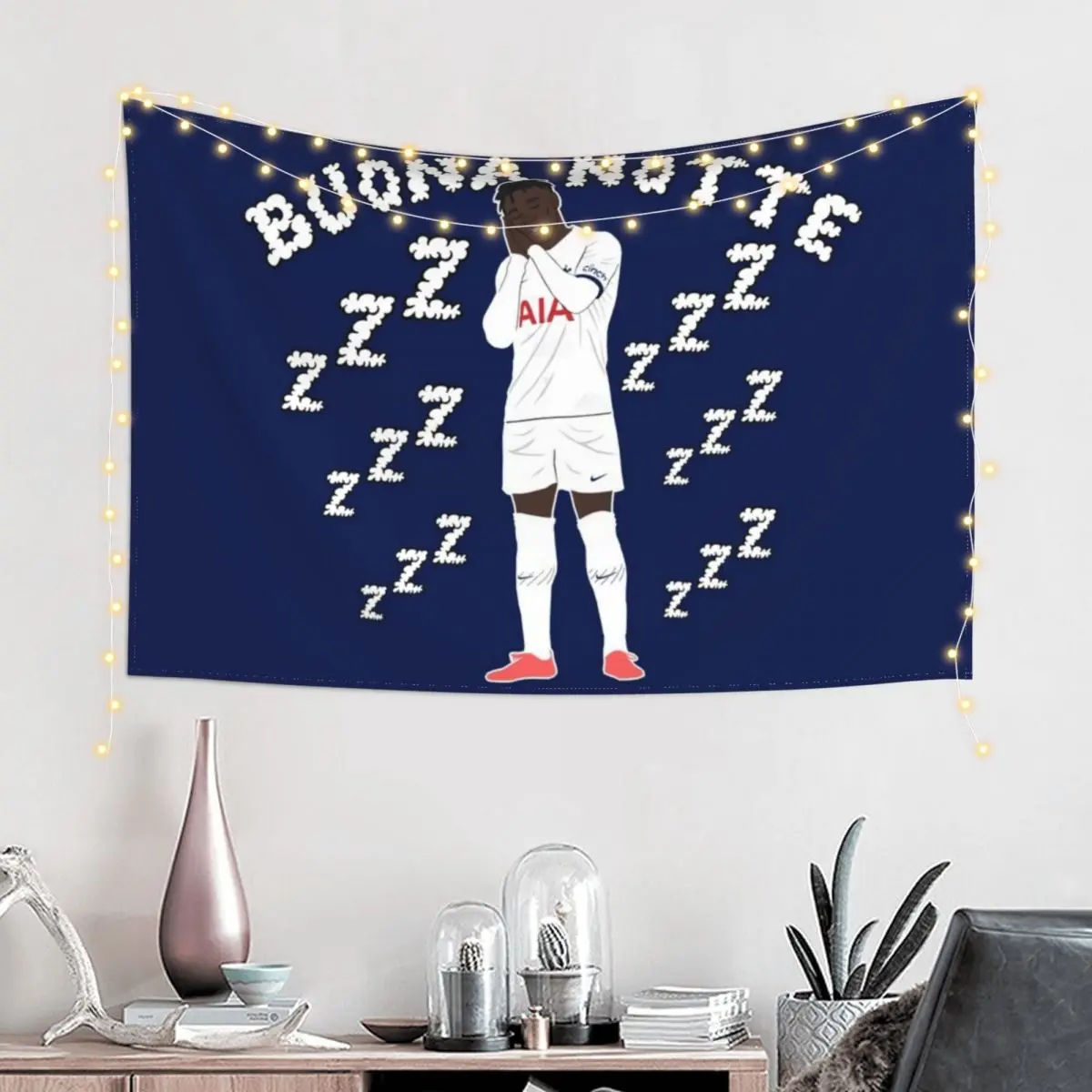 Destiny Udogie Tottenham Buona Notte Tapestry Outdoor Decoration Wall Tapestries Wall Decor Hanging Tapestry