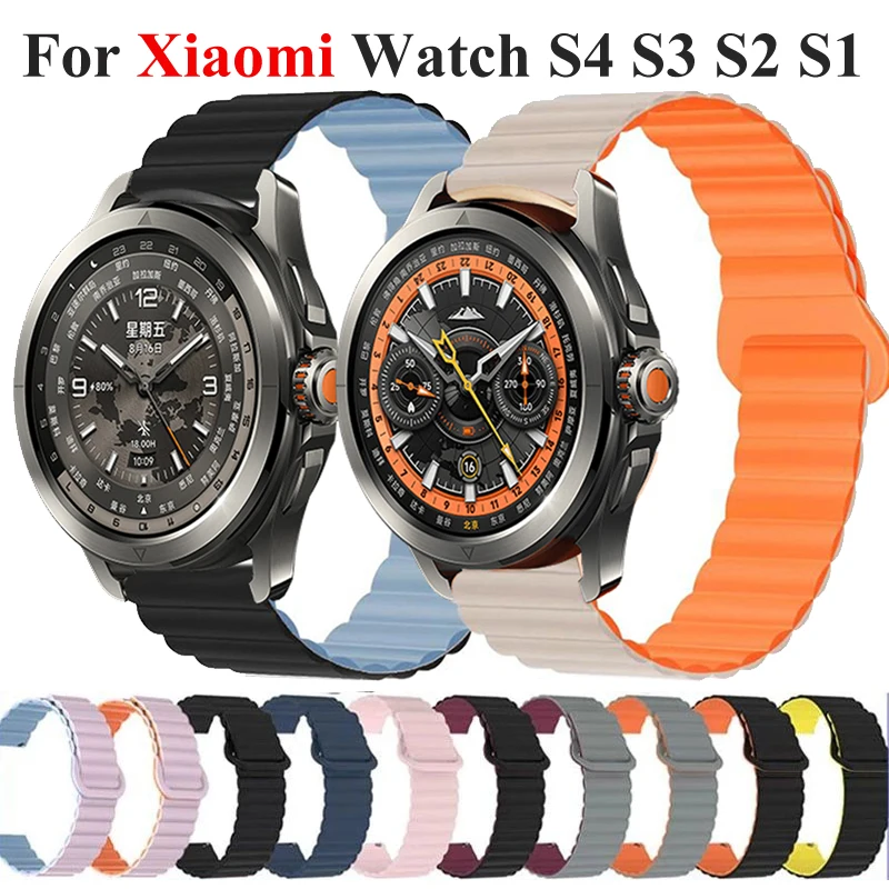 22mm Silicone Magnetic Loop Band For Xiaomi Watch S4 Sport S3 S2 42mm 46mm S1 Active/Pro Strap For Xiaomi Watch 2Pro/Mi Color 2