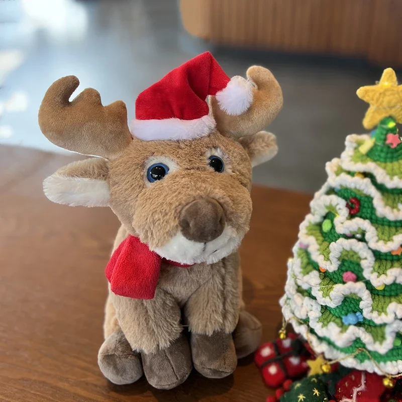 

Christmas elk doll plush toys reindeer with hat dolls Soft Comfortable Christmas gifts for children Christmas room decorations