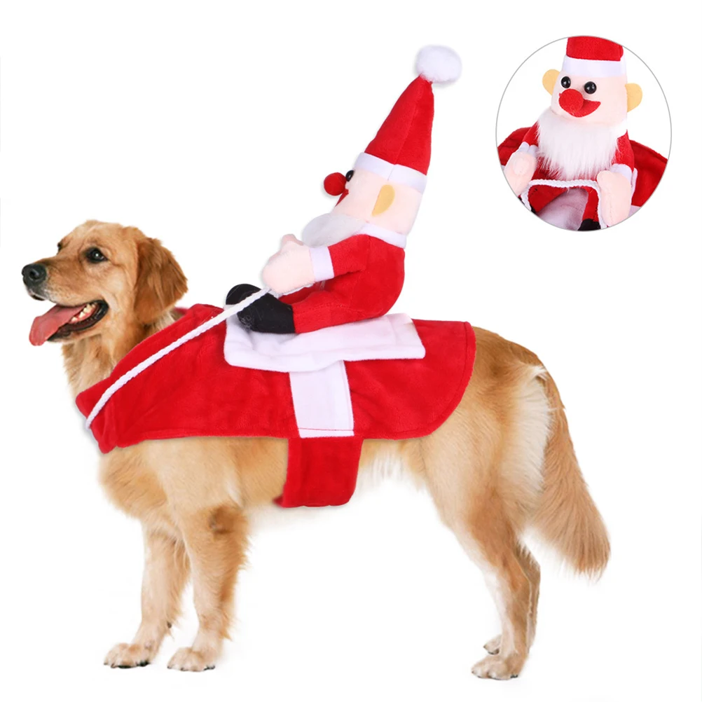 

Horse Riding Transformation Outfit Santa Claus Pet Puppy Dressing Clothing Christmas Dog Clothes