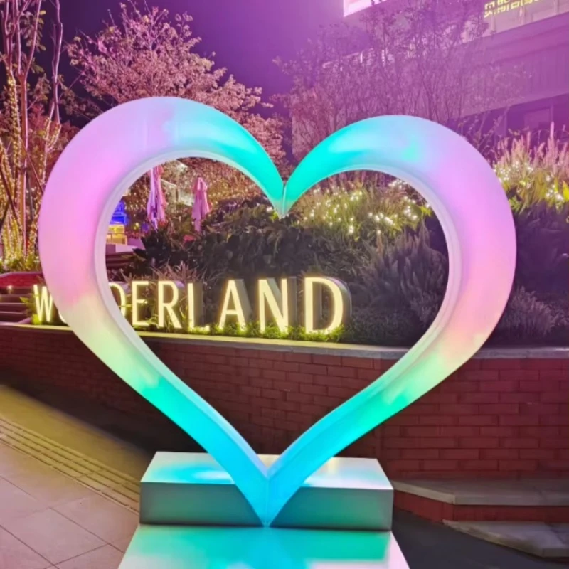 Light Emitting Diode Gamepad Neon Decoration Event Theme Logo Romantic Heart Luminous Sculpture Landscape