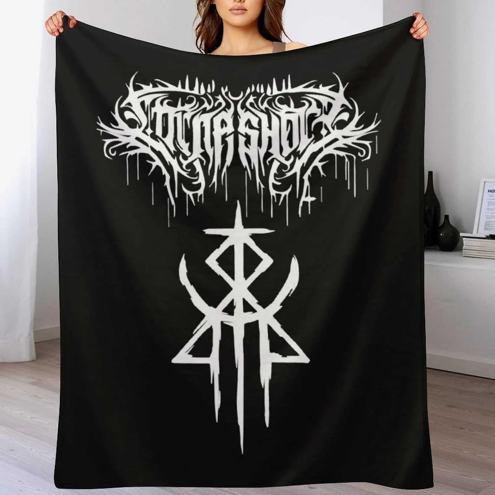 Lorna Shore - Immortal Fan-Made Logo Classic Essential T-Shirt.png Throw Blanket Heavy Flannel Moving Bed linens Blankets