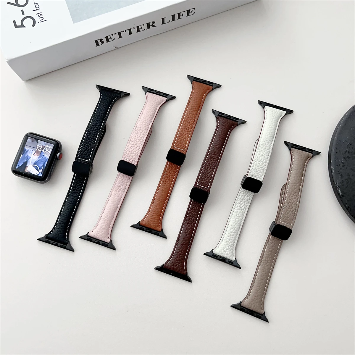 Cinturino per iWatch 42/44/45/46/49mm 38/40/41mm Cinturino per orologio alla moda in pelle PU per serie Watch Ultra2 Series 10/9/8/7/6/5/4/3/2/1_voghion.com