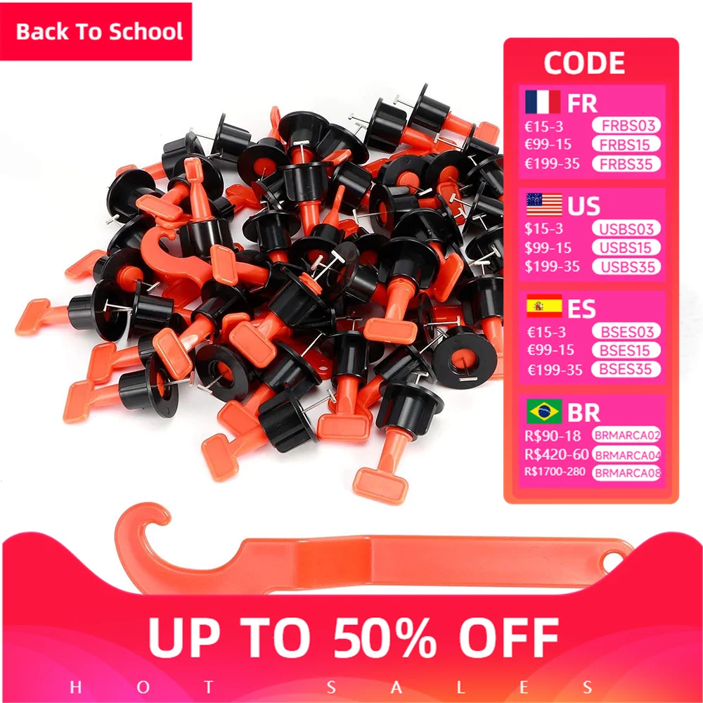 Entretoises de nivellement de carrelage Kit de système de nivellement de carrelage réutilisable Outil d'installation de niveleurs de carrelage pour les sols de murs de construction