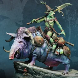 Full Height 75mm Resin Figure Assembly Model Kit Goblin Riding Pig Fantasy Miniature Toy Unassembled and Unpainted Free Shipping