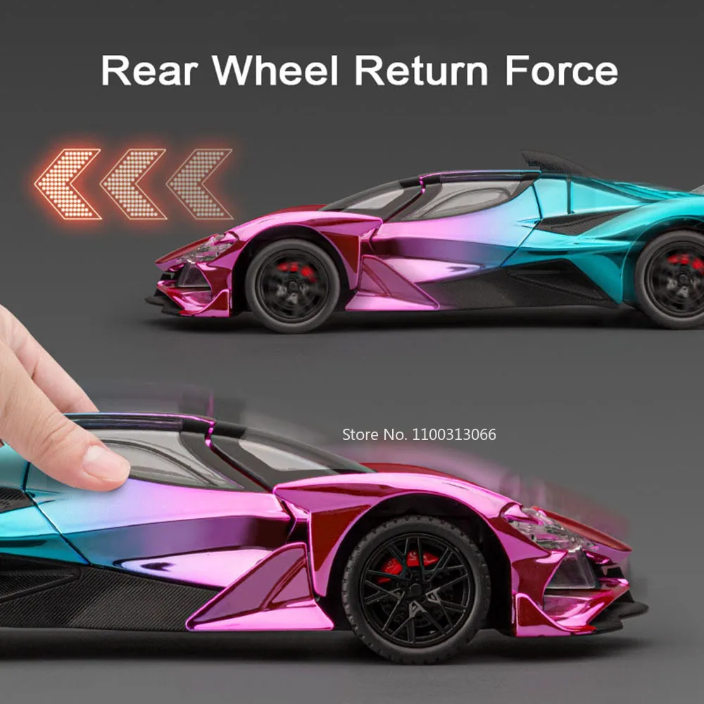 1:24 Apollo EVO Atlantic Toys Sports Cars Models Wheels Turned Vehicles Light Music Pull Back Miniature Car Child Birthday Gifts