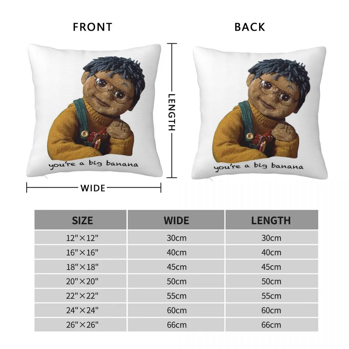Tots Tv Tom Banana Square Pillowcase Polyester Linen Velvet Pattern Zip Decorative Throw Pillow Case Bed Cushion Cover 45x45 view 2