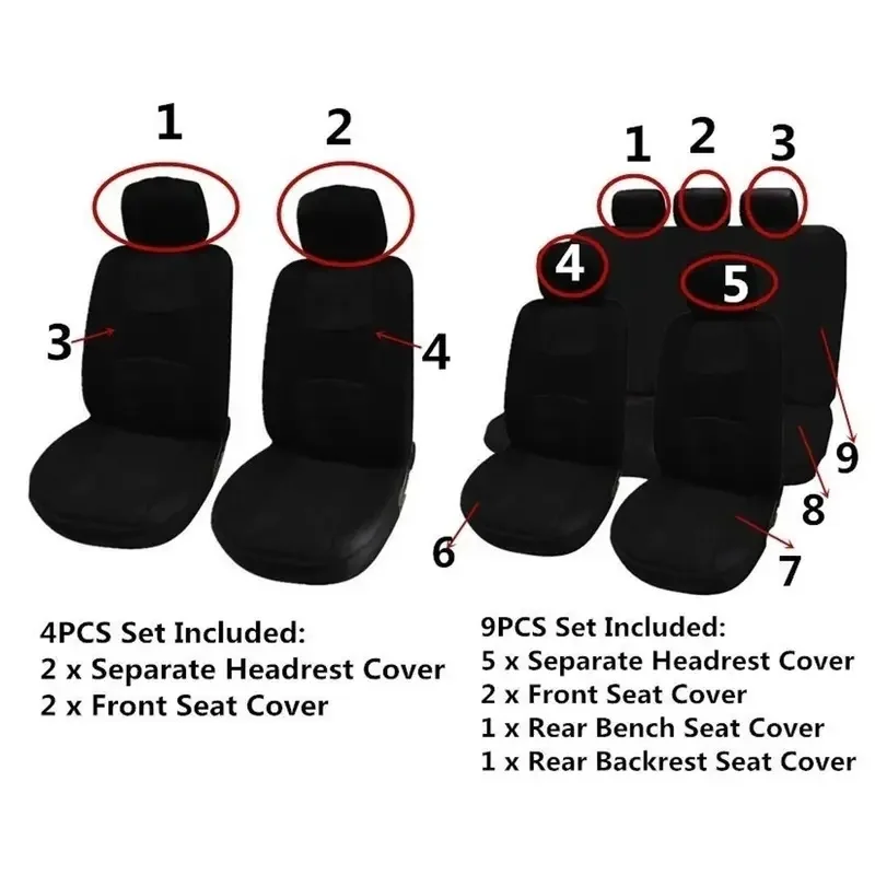 2/4/9 Pcs Butterfly Pattern Car Seat Covers Compatible Fit Most Car, Truck, SUV, or Van 100% Breathable with 2 mm Composite
